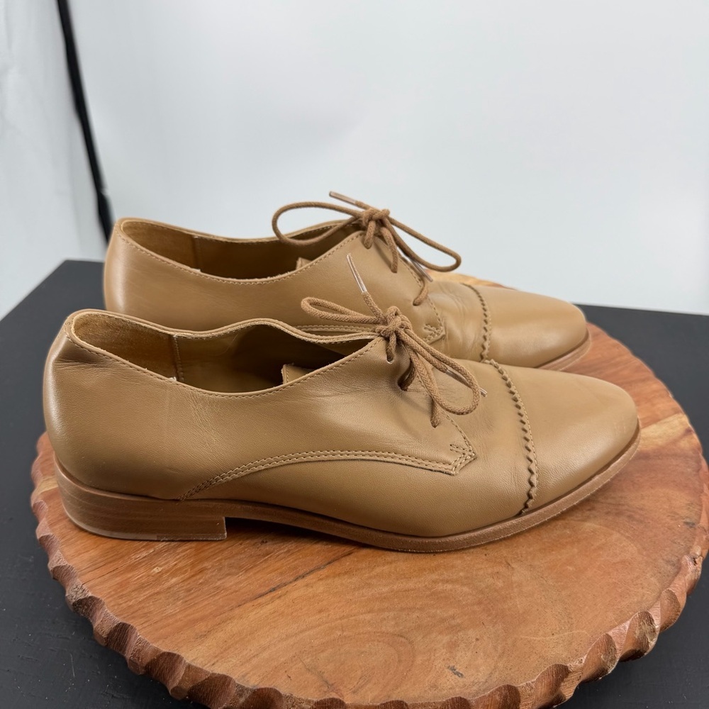 Nisolo Emilia Cap Toe Oxford almond tan leather sz 8.5